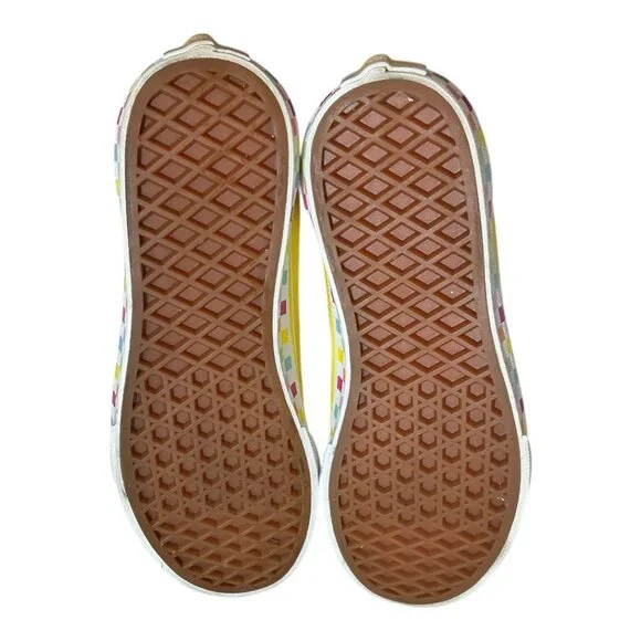 VANS Old Skool Rainbow Lace Yellow/white - Multi Color Checkerboard Kids 3 - Picture 12 of 14